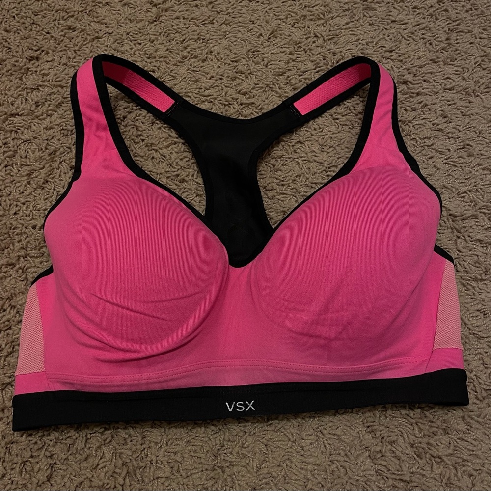 VSX Sport by Victoria Secret Pink and Black Sports Bra Size 36D Racerback